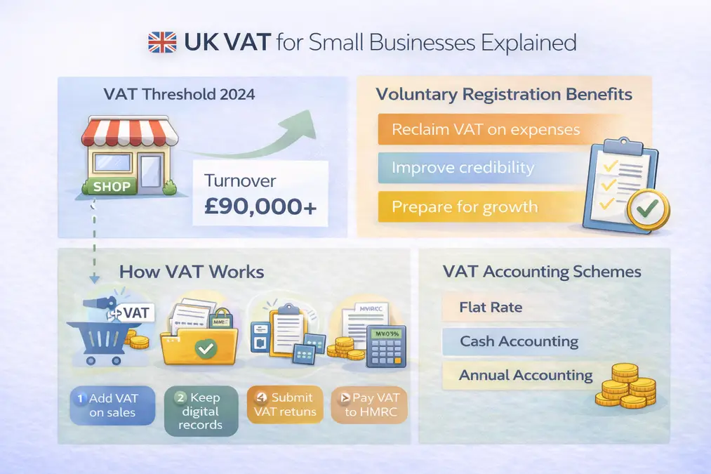UK VAT for small businesses explained including VAT threshold 2024